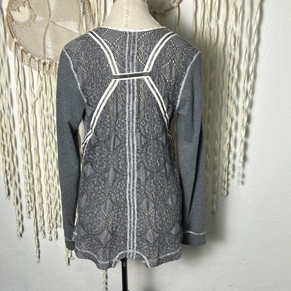 Beate Heymann Gray Lace Button Down Shirt Jacket Size US12 - Picture 8 of 10
